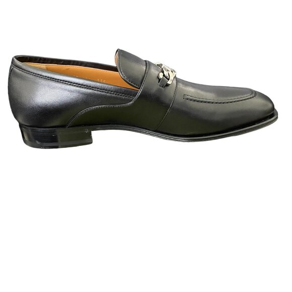 GUCCI Men's Chain Calf Black Leather Loafer, 739774, Gucci 11 - Picture 4 of 16